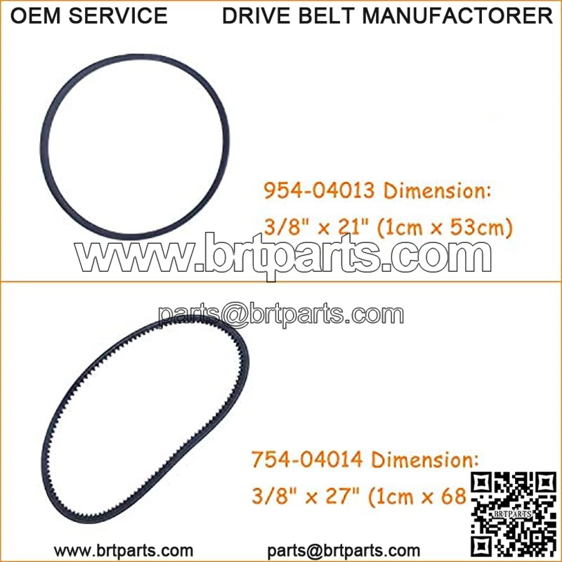 954-04013 Belt with 754-04014 Belt Kit for Compatible with MTD Compact Snowthrowers 2007 and Newer Replacement 754-04013, 954-04014, Snowthrower Drive V Belt (2 Pack) - Image 2