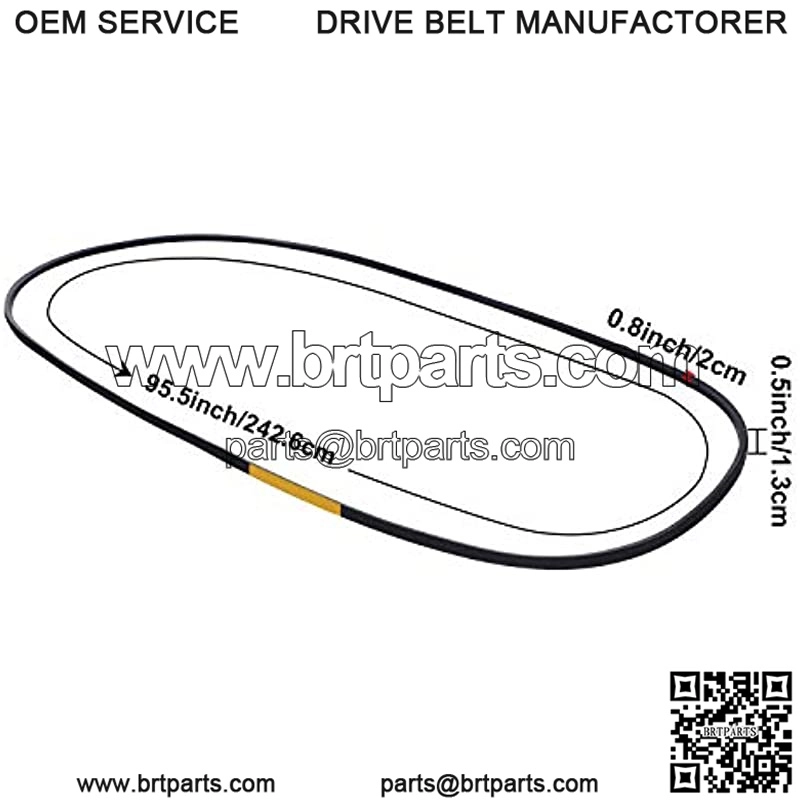 144959 Replacement Deck Belt Lawn Mower Belt Drive Deck Belt Compatible with Craftsman Poulan CT2050C GTH220 LT150 LTH145 PP1846 TP1946A Replacement for 532144959, 1/2 Inch x 95-1/2 Inch - Image 2