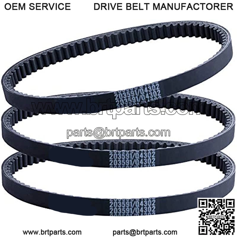 3 Pcs Go Kart Drive Belt 203591 Q4302W 30 Series Compatible with Yerf Dog Q430203W Q43103W Q43203W Manco Carter 5.5hp 6.5hp Kartco 7655 Rotary 12-10052 Belt Replace 3203 3002 Go Kart