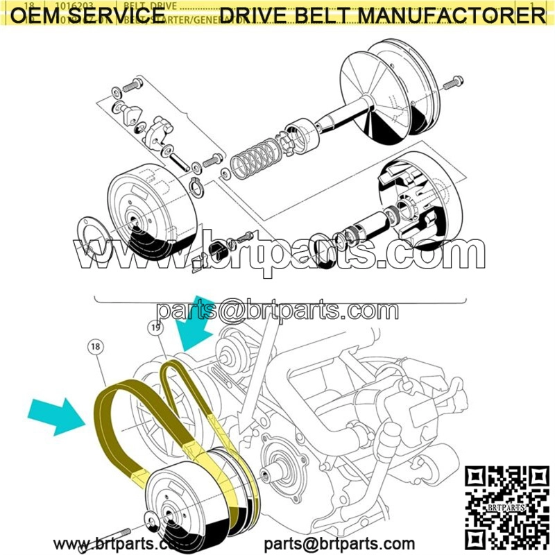 Golf Cart Clutch Drive Belt Starter Generator Belt Kit for Club Car DS Precedent - Image 2