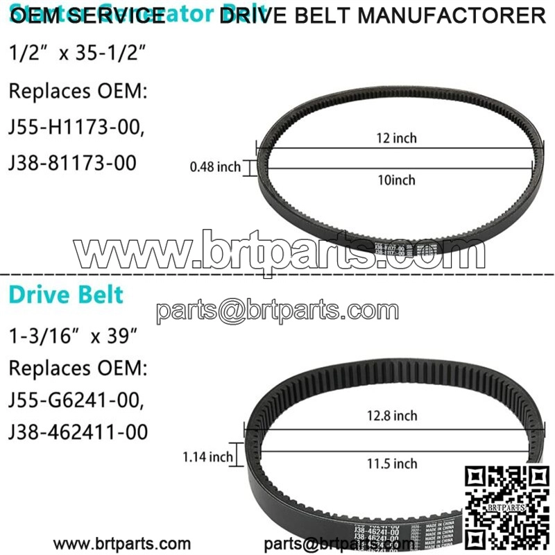 Golf Cart Drive Belt & Starter Generator Belt Fit Yamaha G2-G29 Gas J55-G6241-00 - Image 2