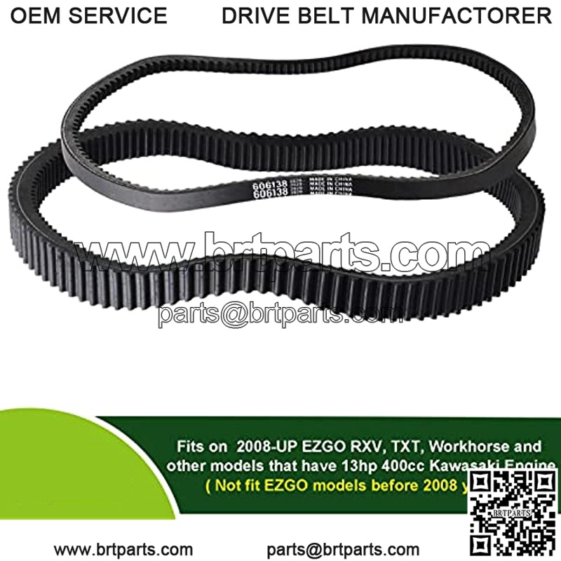 Clutch Drive & Starter Generator Belt Kit for 2008-up EZGO RXV/TXT Golf Cart Models with Kawasaki Engine, Replaces OEM # 606136, 606138, 618630, 16548G1 - Image 3