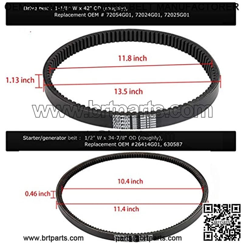 EZGO TXT Gas Drive Belt EZGO Starter Belts Kit 4 Cycle Gas Golf Cart Belt TXT Cushman Express Marathon Medalist ST Vehicles Terrain 1994-2013, OEM # 72054G01, 72024G01, 72025G01, 26414G01 - Image 4
