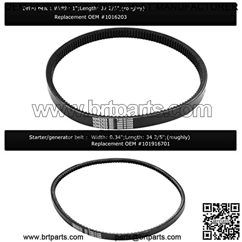 Club Car DS Precedent Drive Belt DS Starter Generator Belt Kit Fit Golf Cart DS 1997-UP and Precedent 2004-UP, Replace 1016203, 101916701 - Image 4