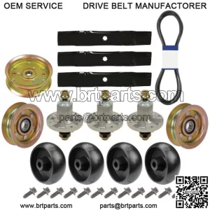 48" Deck Rebuild Kit with Bolts & Longer 141.7" Belt Fits John Deere Mowers