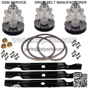 Fits MTD Fits Cub Cadet RZT 50 RZT50 Blades Spindle Belt Bolts Deck Rebuild Kit