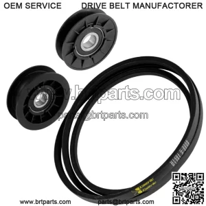 2 Idler Pulley w/ Belt Kit For John Deere 107S 115 D120 D150 D170 E110 X145 X165